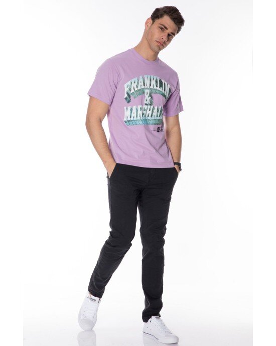 T-shirt Franklin Marshall Μωβ T-shirt Franklin Marshall Μωβ