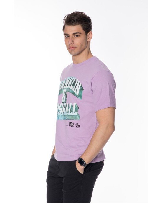 T-shirt Franklin Marshall Μωβ T-shirt Franklin Marshall Μωβ