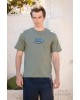 T-shirt Jack n Jones λαδί ΚΟΝΤΟΜΑΝΙΚΕΣ