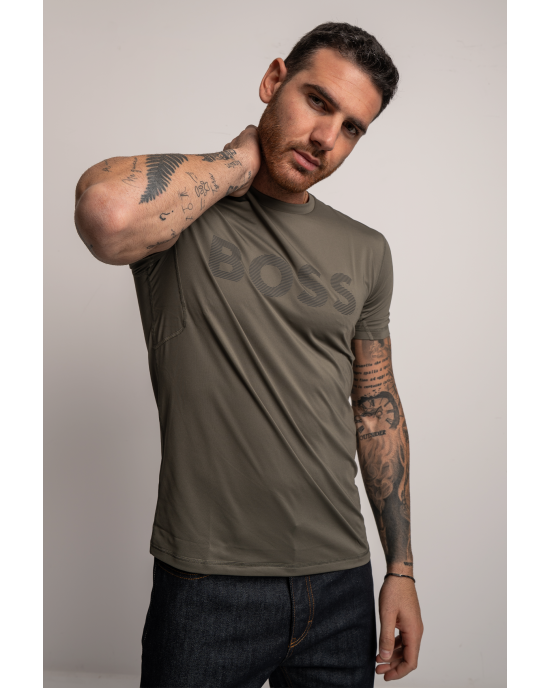 T-Shirt Boss λαδί ΚΟΝΤΟΜΑΝΙΚΕΣ