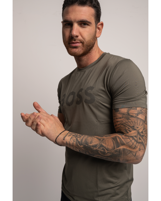 T-Shirt Boss λαδί ΚΟΝΤΟΜΑΝΙΚΕΣ