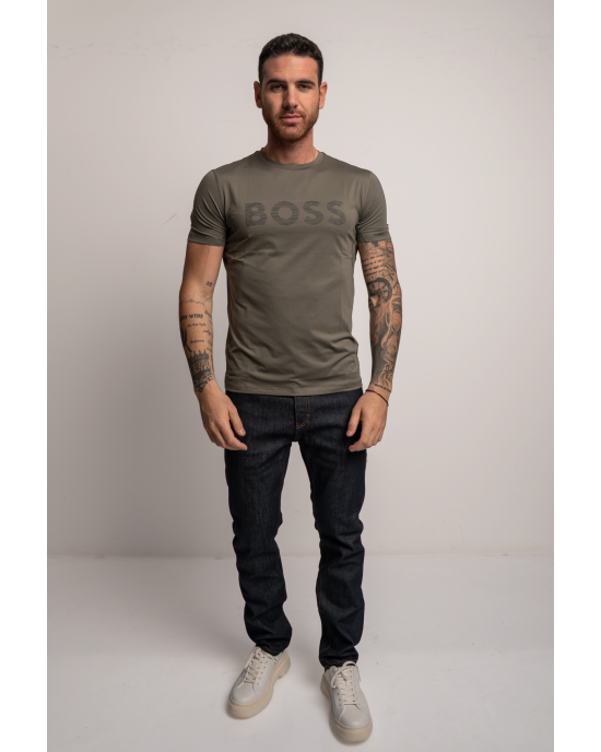 T-Shirt Boss λαδί ΚΟΝΤΟΜΑΝΙΚΕΣ