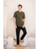 T-shirt Jack n Jones λαδί ΚΟΝΤΟΜΑΝΙΚΕΣ