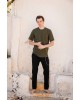 T-shirt Jack n Jones λαδί ΚΟΝΤΟΜΑΝΙΚΕΣ