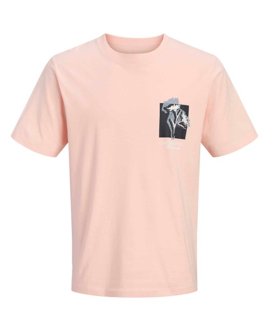 T-shirt Jack n Jones σομόν ΚΟΝΤΟΜΑΝΙΚΕΣ