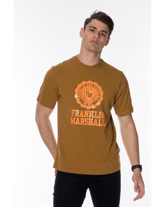 T-shirt Franklin Marshall μουσταρδί T-shirt Franklin Marshall μουσταρδί