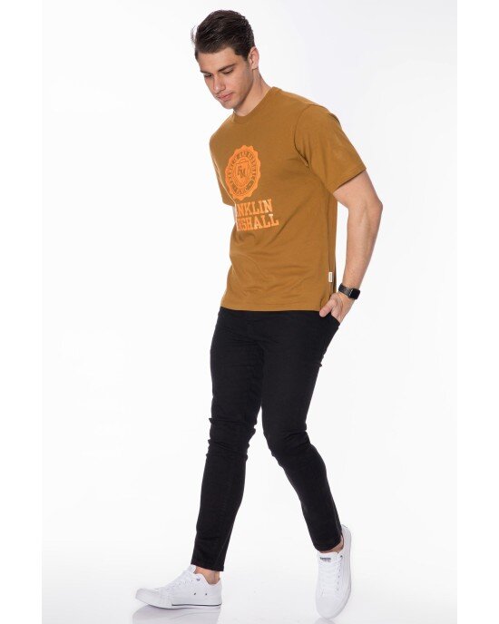 T-shirt Franklin Marshall μουσταρδί T-shirt Franklin Marshall μουσταρδί