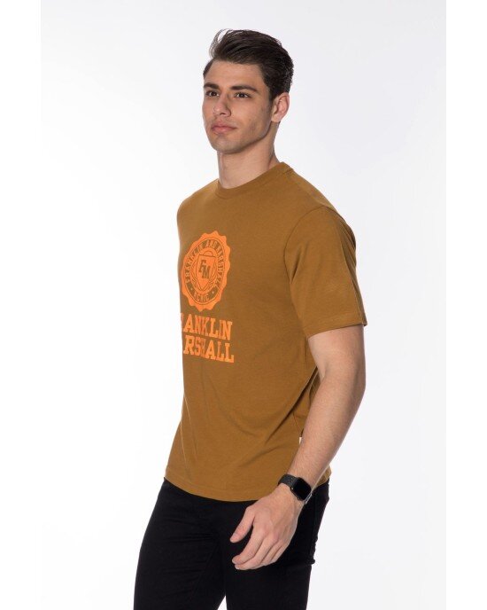T-shirt Franklin Marshall μουσταρδί T-shirt Franklin Marshall μουσταρδί