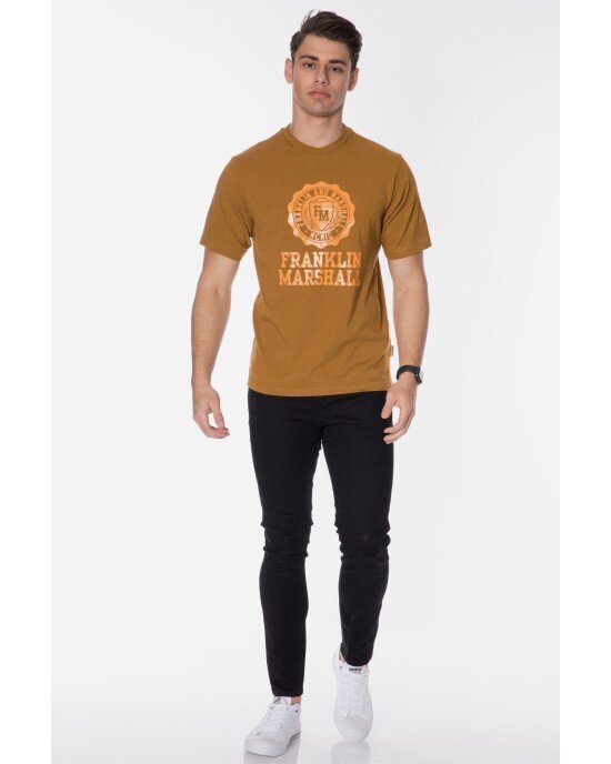 T-shirt Franklin Marshall μουσταρδί T-shirt Franklin Marshall μουσταρδί