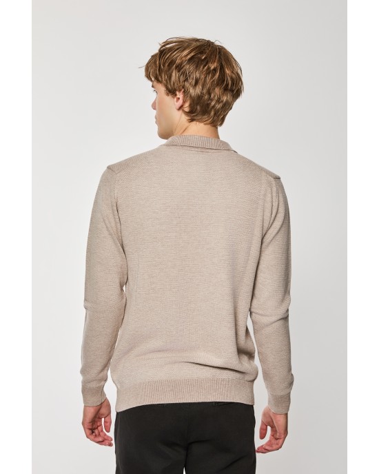 Μπλούζα πλεκτή Artisti Italiani μπεζ ΠΛΕΚΤΕΣ