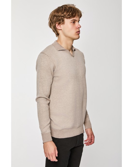 Μπλούζα πλεκτή Artisti Italiani μπεζ ΠΛΕΚΤΕΣ