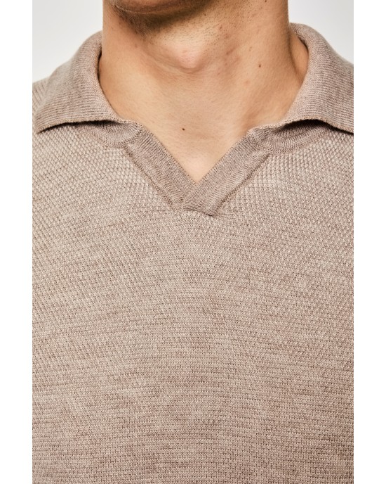 Μπλούζα πλεκτή Artisti Italiani μπεζ ΠΛΕΚΤΕΣ