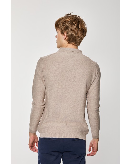 Μπλούζα πλεκτή Artisti Italiani μπεζ ΠΛΕΚΤΕΣ