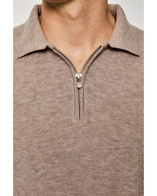 Μπλούζα πλεκτή Artisti Italiani μπεζ ΠΛΕΚΤΕΣ