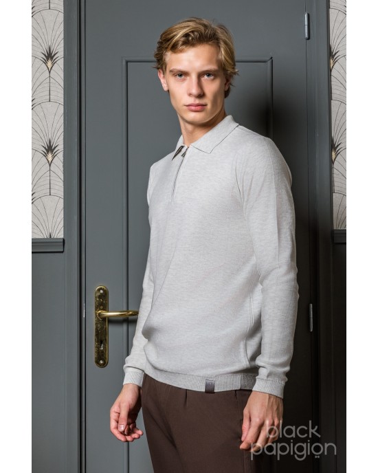 Μπλούζα πλεκτή Artisti Italiani γκρι ανοιχτό ΠΛΕΚΤΕΣ