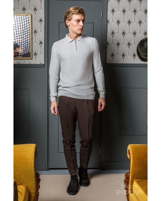 Μπλούζα πλεκτή Artisti Italiani γκρι ανοιχτό ΠΛΕΚΤΕΣ