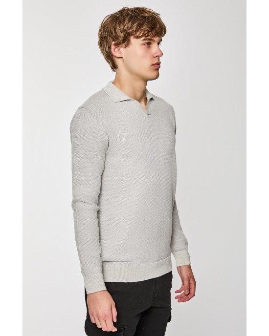 Μπλούζα πλεκτή Artisti Italiani γκρι ανοίχτο ΠΛΕΚΤΕΣ