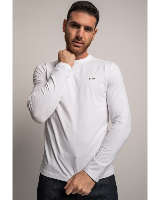 Μπλούζα Boss άσπρη ΜΑΚΡΥΜΑΝΙΚΕΣ