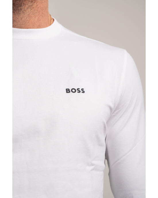 Μπλούζα Boss άσπρη ΜΑΚΡΥΜΑΝΙΚΕΣ