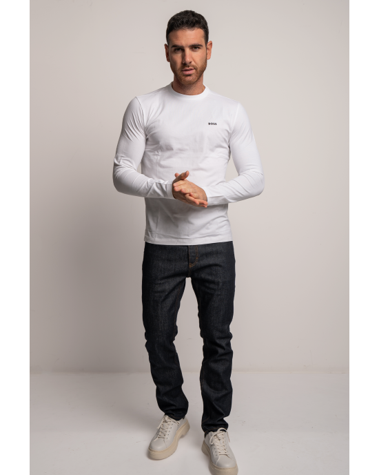 Μπλούζα Boss άσπρη ΜΑΚΡΥΜΑΝΙΚΕΣ