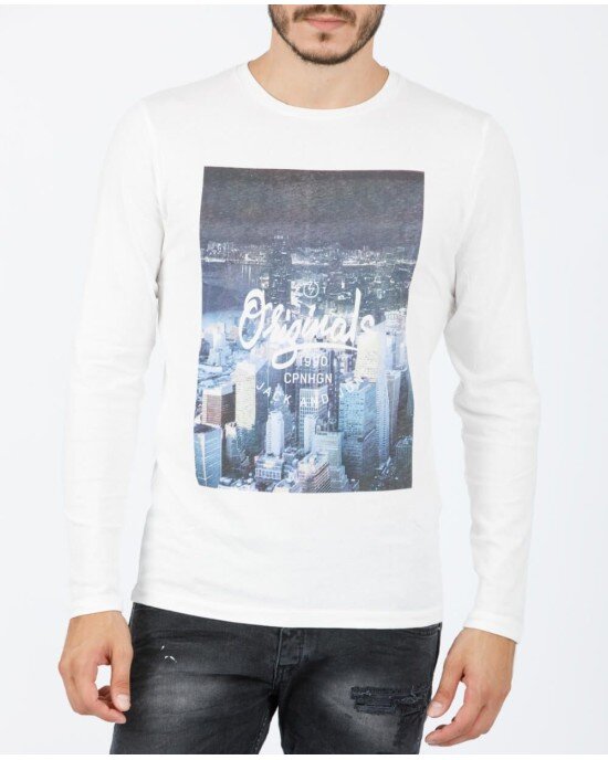 Μπλούζα Jack n Jones σε άσπρο χρώμα Μπλούζα Jack n Jones σε άσπρο χρώμα