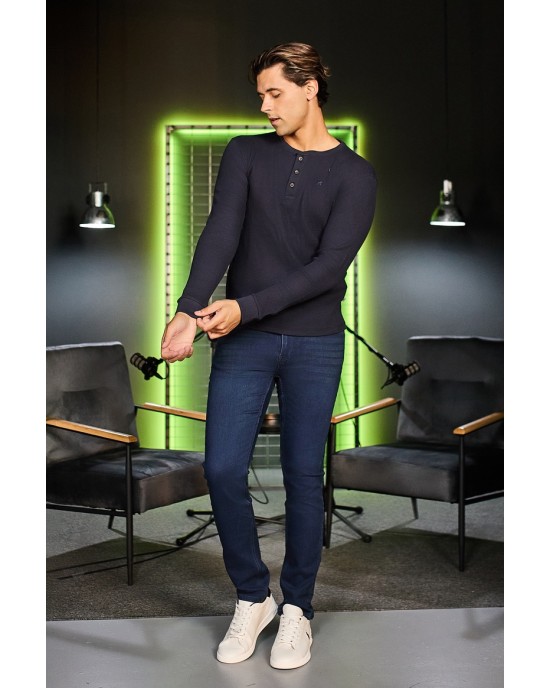 Μπλούζα Marcus μπλε ΜΑΚΡΥΜΑΝΙΚΕΣ