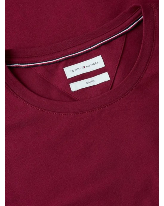 Μπλούζα Tommy Hilfiger μπορντό ΜΑΚΡΥΜΑΝΙΚΕΣ