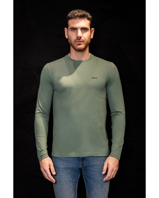 Μπλούζα Boss πράσινη ΜΑΚΡΥΜΑΝΙΚΕΣ