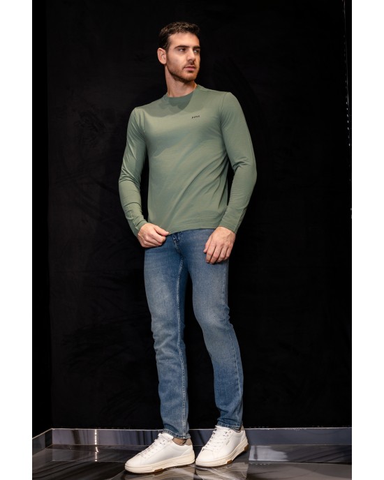 Μπλούζα Boss πράσινη ΜΑΚΡΥΜΑΝΙΚΕΣ