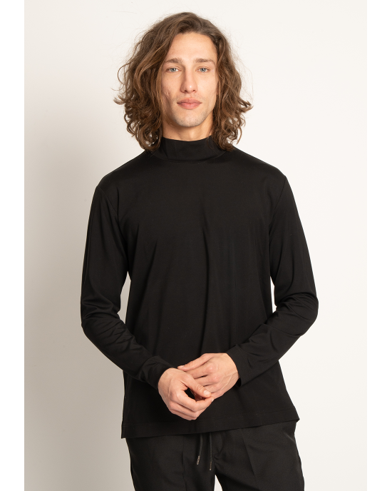 Μπλούζα Vittorio μαύρη ΜΑΚΡΥΜΑΝΙΚΕΣ