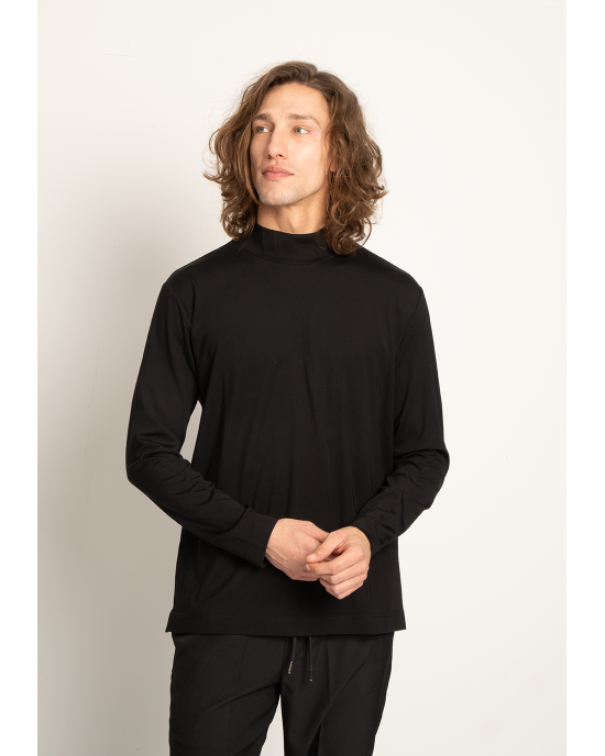 Μπλούζα Vittorio μαύρη ΜΑΚΡΥΜΑΝΙΚΕΣ