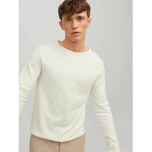 Μπλούζα πλεκτή JacknJones άσπρη Μπλούζα πλεκτή JacknJones άσπρη