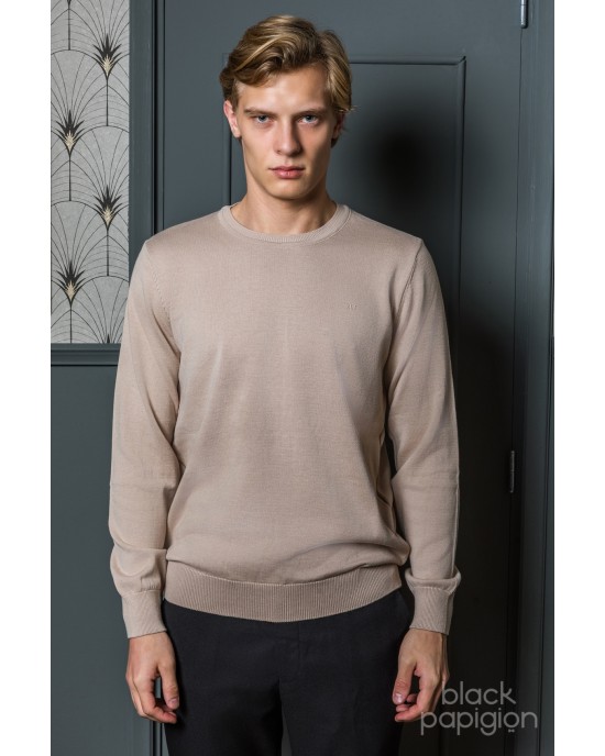 Μπλούζα πλεκτή Artisti Italiani μπεζ ΠΛΕΚΤΕΣ