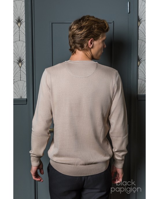 Μπλούζα πλεκτή Artisti Italiani μπεζ ΠΛΕΚΤΕΣ