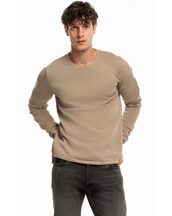 Μπλούζα Jack n Jones μπεζ ΠΛΕΚΤΕΣ
