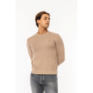 Μπλούζα πλεκτή Tommy Jeans μπεζ Μπλούζα πλεκτή Tommy Jeans μπεζ