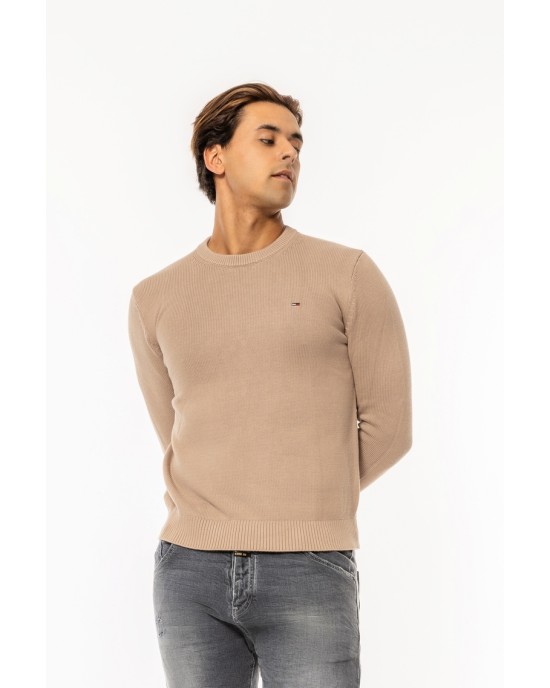 Μπλούζα πλεκτή Tommy Jeans μπεζ ΠΛΕΚΤΕΣ
