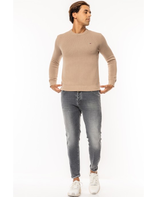 Μπλούζα πλεκτή Tommy Jeans μπεζ ΠΛΕΚΤΕΣ