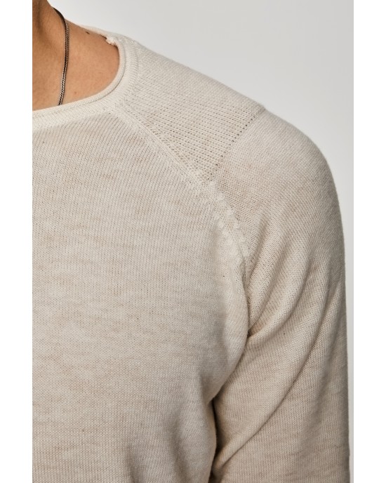 Μπλούζα πλεκτή Artisti Italiani μπεζ ΠΛΕΚΤΕΣ