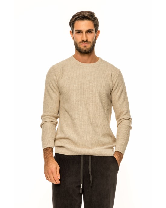 Μπλούζα πλεκτή Vittorio μπεζ ΠΛΕΚΤΕΣ
