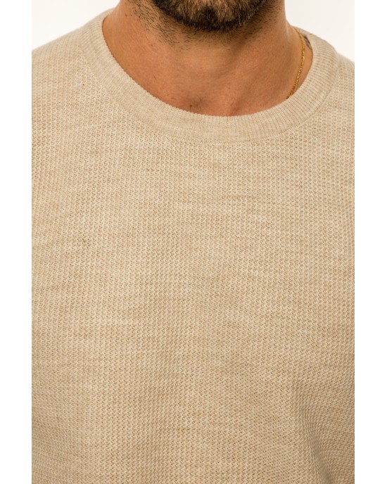 Μπλούζα πλεκτή Vittorio μπεζ ΠΛΕΚΤΕΣ