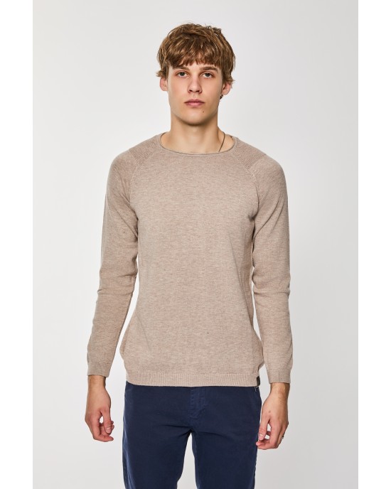 Μπλούζα πλεκτή Artisti Italiani μπεζ ΠΛΕΚΤΕΣ