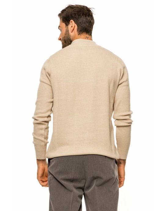 Μπλούζα πλεκτή Vittorio μπεζ ΠΛΕΚΤΕΣ