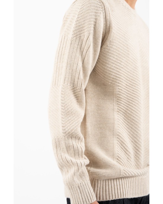 Μπλούζα πλεκτή Vittorio μπεζ ΠΛΕΚΤΕΣ