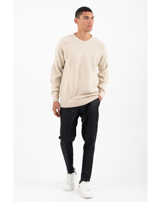 Μπλούζα πλεκτή Vittorio μπεζ ΠΛΕΚΤΕΣ