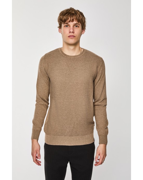 Μπλούζα πλεκτή Artisti Italiani καφέ ΠΛΕΚΤΕΣ