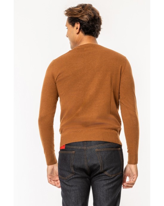 Μπλούζα πλεκτή Jack n Jones καφέ ΠΛΕΚΤΕΣ