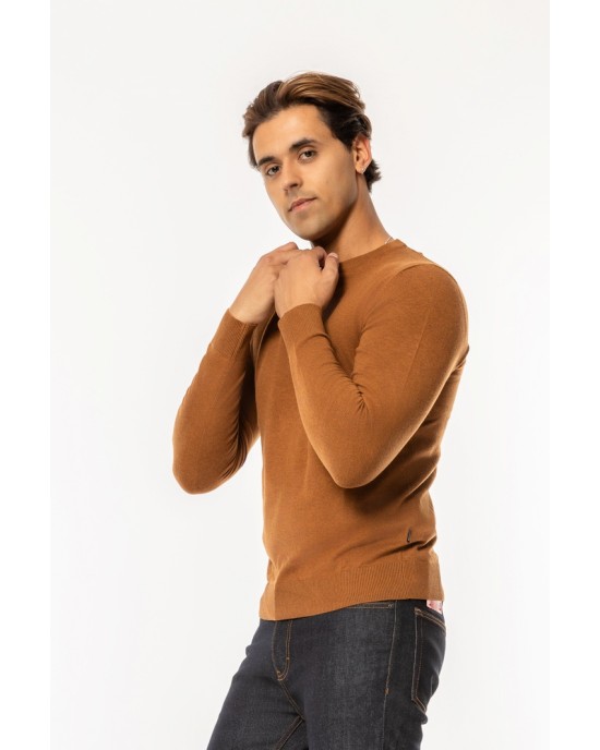 Μπλούζα πλεκτή Jack n Jones καφέ ΠΛΕΚΤΕΣ