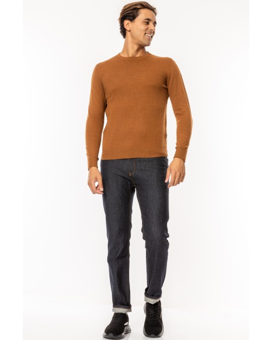Μπλούζα πλεκτή Jack n Jones καφέ ΠΛΕΚΤΕΣ