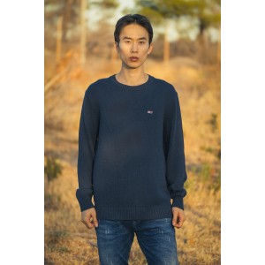 Μπλούζα πλεκτή Tommy Jeans μπλε Μπλούζα πλεκτή Tommy Jeans μπλε